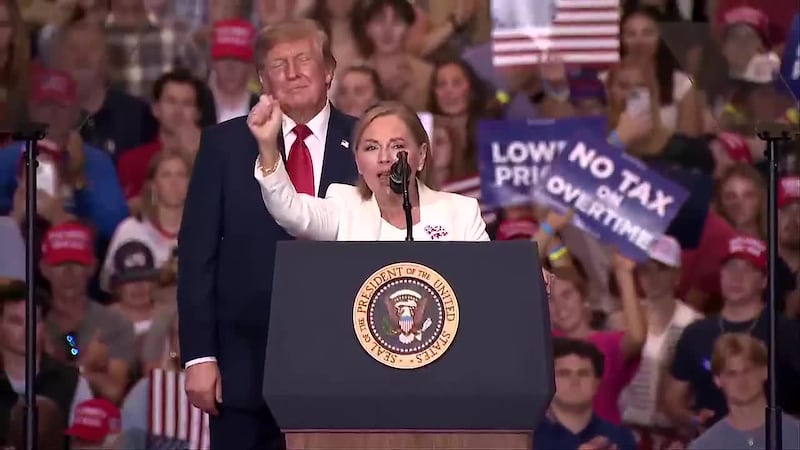 Pres. Trump spoke at a midterm rally in Pendleton on Wednesday.