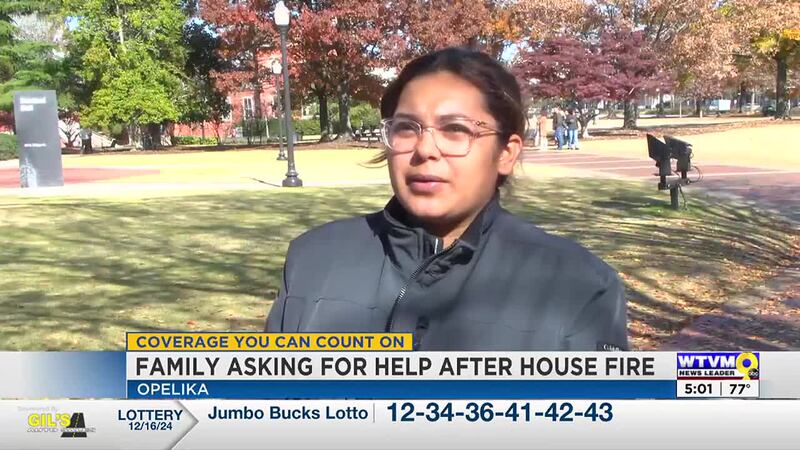 An Opelika family is without a permanent home this Christmas after theirs caught fire while...
